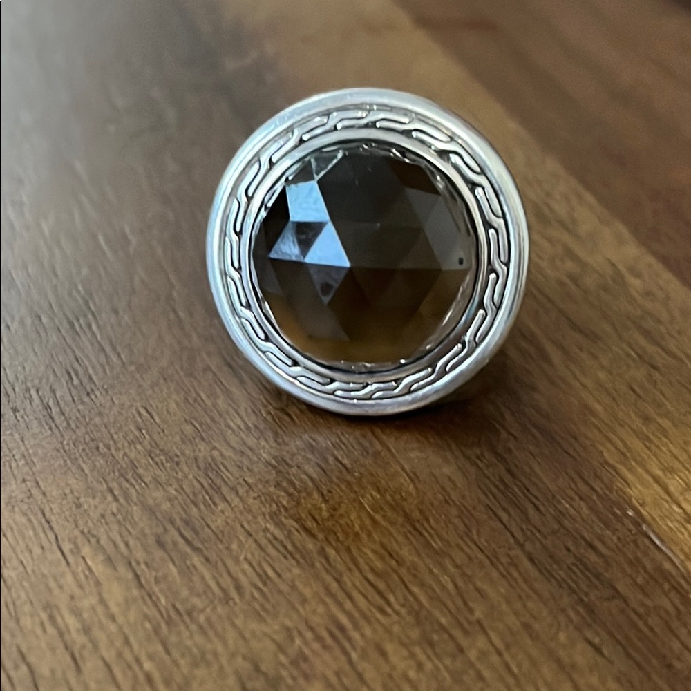 Faceted John Hardy Smokey Quartz Gemstone Silver Ring